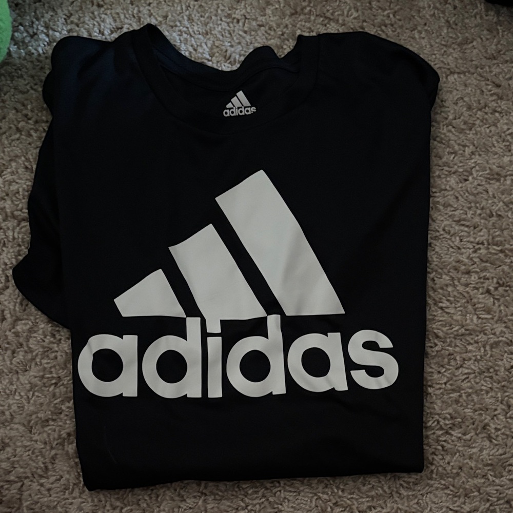 Adidas Kids Black Tee with White Logo